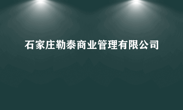 石家庄勒泰商业管理有限公司