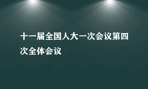 十一届全国人大一次会议第四次全体会议