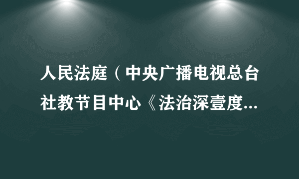 人民法庭（中央广播电视总台社教节目中心《法治深壹度》栏目推出的基层法院全景式纪实节目）