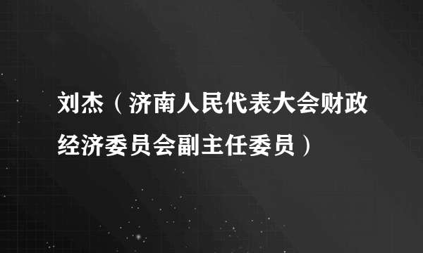 刘杰（济南人民代表大会财政经济委员会副主任委员）