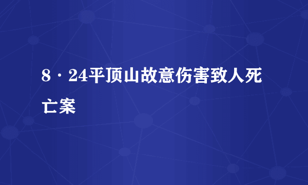 8·24平顶山故意伤害致人死亡案