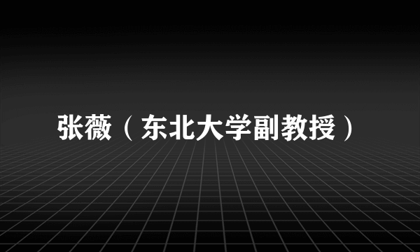张薇（东北大学副教授）