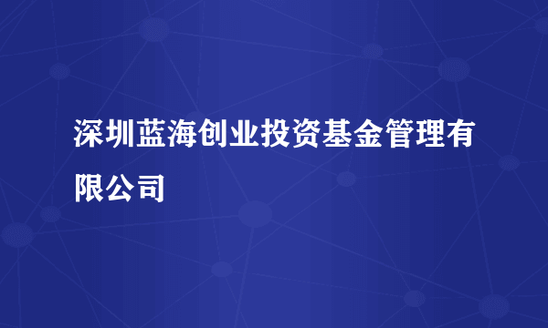 深圳蓝海创业投资基金管理有限公司