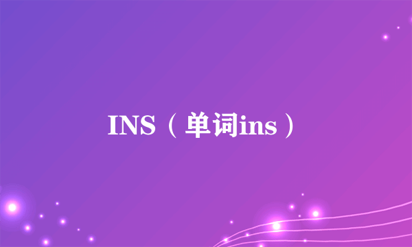 INS（单词ins）