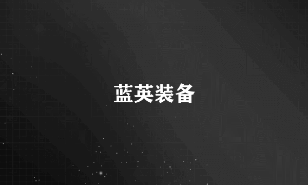 蓝英装备
