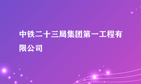中铁二十三局集团第一工程有限公司