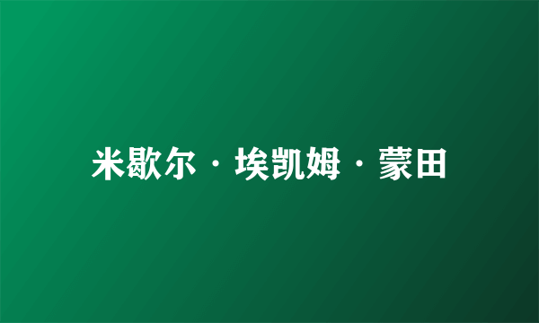 米歇尔·埃凯姆·蒙田