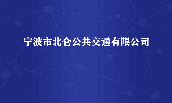 宁波市北仑公共交通有限公司