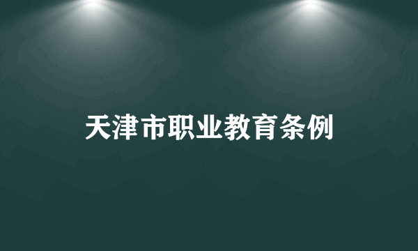 天津市职业教育条例