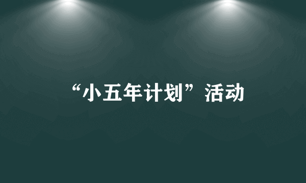 “小五年计划”活动