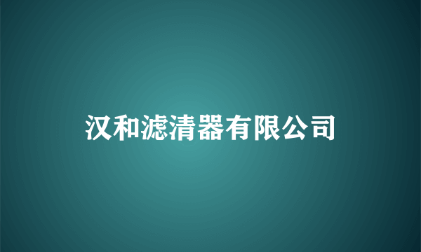 汉和滤清器有限公司
