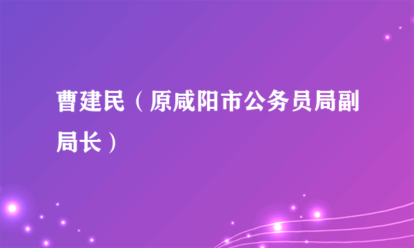 曹建民（原咸阳市公务员局副局长）