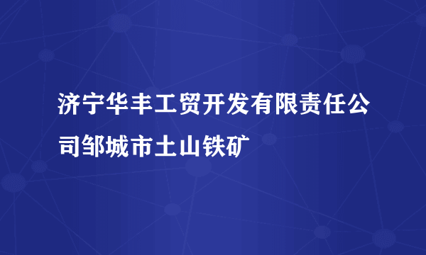 济宁华丰工贸开发有限责任公司邹城市土山铁矿
