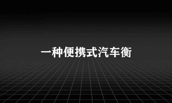 一种便携式汽车衡