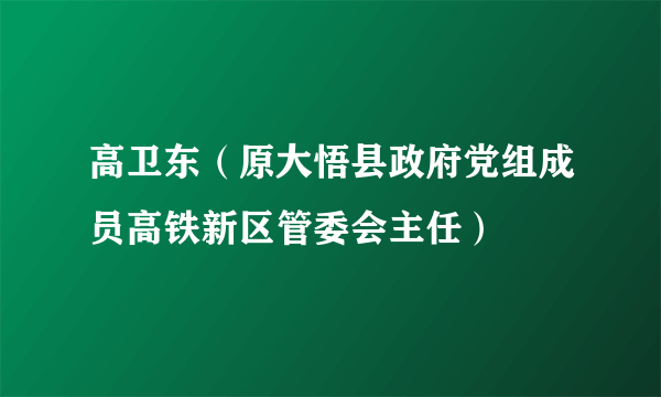 高卫东（原大悟县政府党组成员高铁新区管委会主任）