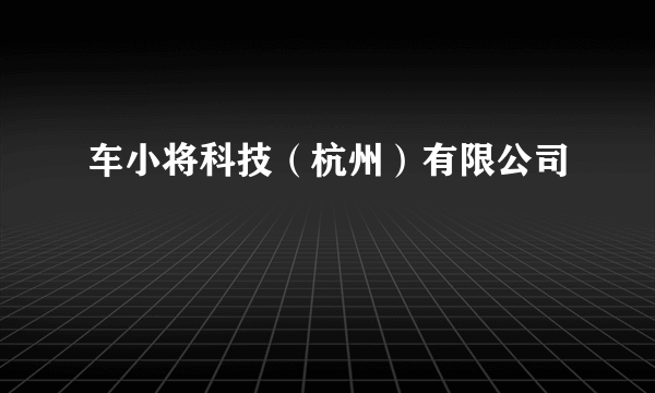 车小将科技（杭州）有限公司