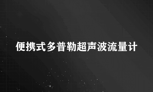 便携式多普勒超声波流量计