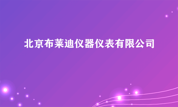 北京布莱迪仪器仪表有限公司