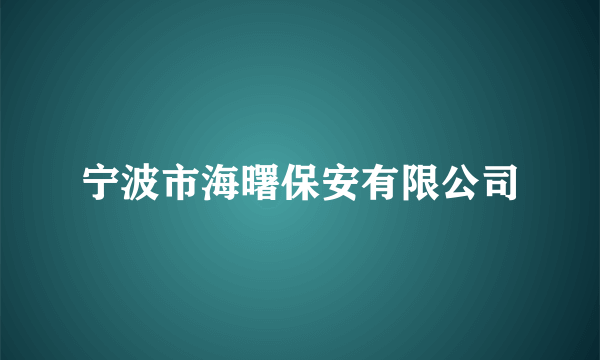 宁波市海曙保安有限公司