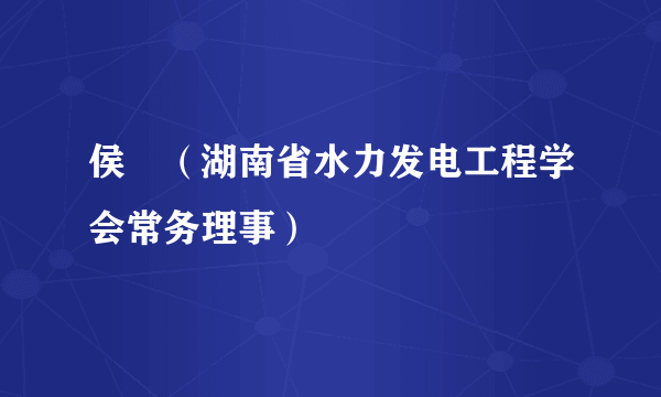 侯堃（湖南省水力发电工程学会常务理事）