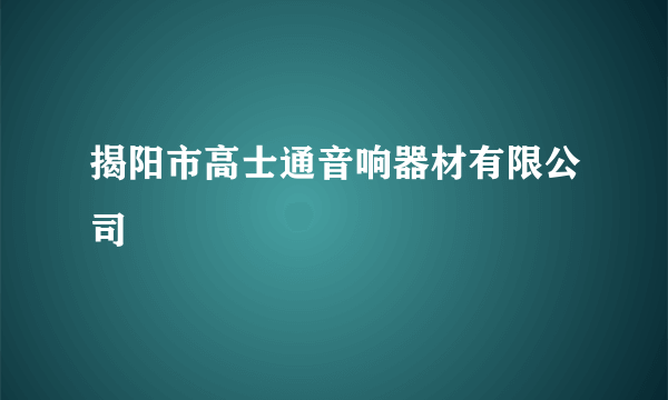揭阳市高士通音响器材有限公司