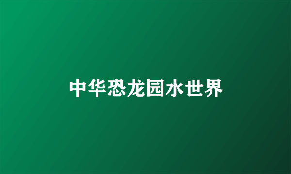 中华恐龙园水世界