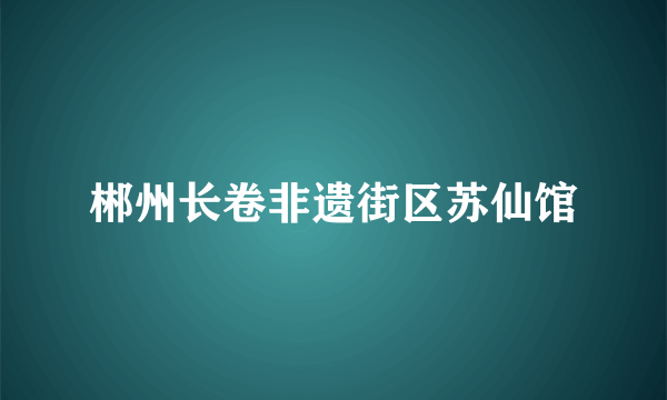 郴州长卷非遗街区苏仙馆