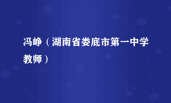 冯峥（湖南省娄底市第一中学教师）