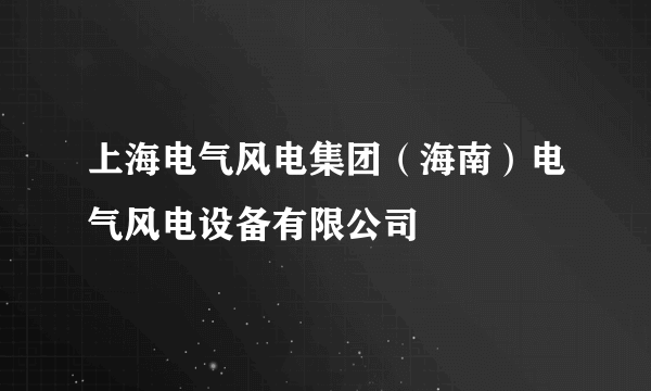 上海电气风电集团（海南）电气风电设备有限公司