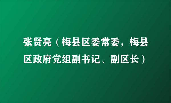 张贤亮（梅县区委常委，梅县区政府党组副书记、副区长）