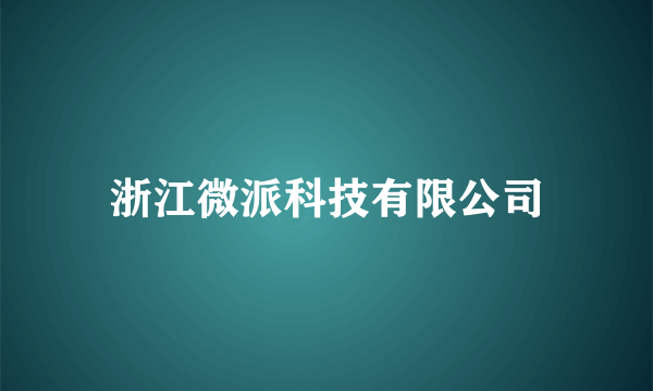浙江微派科技有限公司