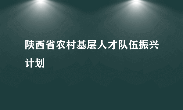陕西省农村基层人才队伍振兴计划