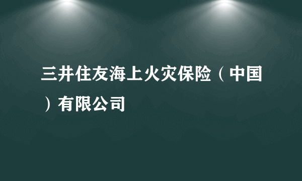 三井住友海上火灾保险（中国）有限公司