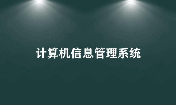 计算机信息管理系统
