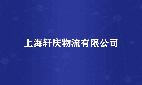 上海轩庆物流有限公司