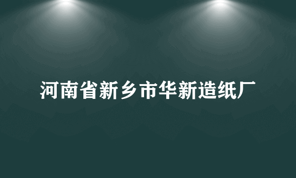 河南省新乡市华新造纸厂