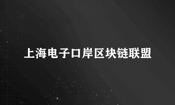 上海电子口岸区块链联盟