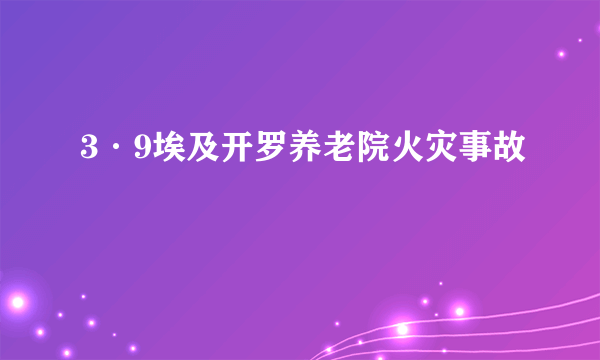 3·9埃及开罗养老院火灾事故