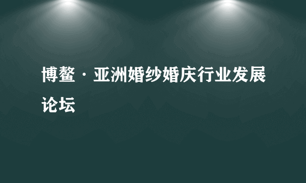 博鳌·亚洲婚纱婚庆行业发展论坛