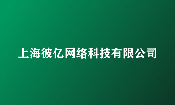 上海彼亿网络科技有限公司
