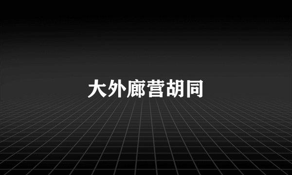 大外廊营胡同