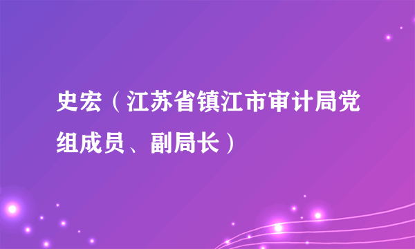 史宏（江苏省镇江市审计局党组成员、副局长）