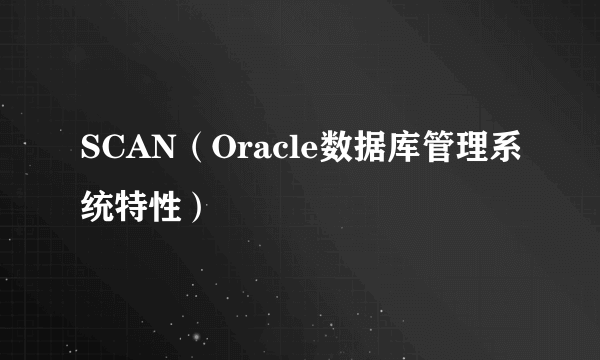 SCAN（Oracle数据库管理系统特性）