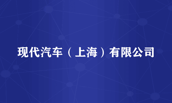 现代汽车（上海）有限公司