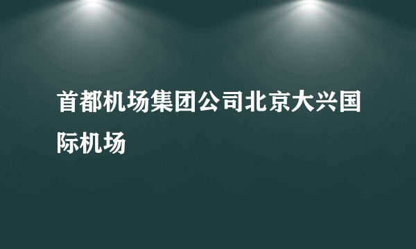 首都机场集团公司北京大兴国际机场