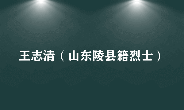 王志清（山东陵县籍烈士）