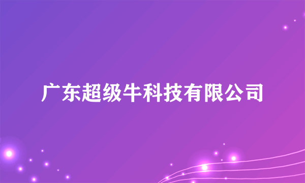 广东超级牛科技有限公司