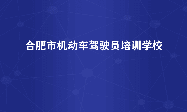 合肥市机动车驾驶员培训学校