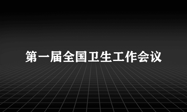 第一届全国卫生工作会议