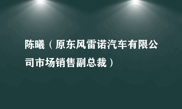 陈曦（原东风雷诺汽车有限公司市场销售副总裁）
